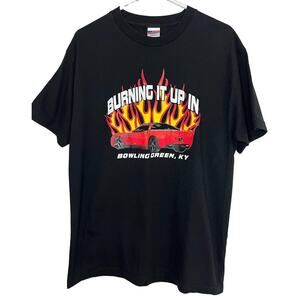 Vintage 90’s Corvette Flames Racing Shirt Size Mens Large Murina Made in USA NEW